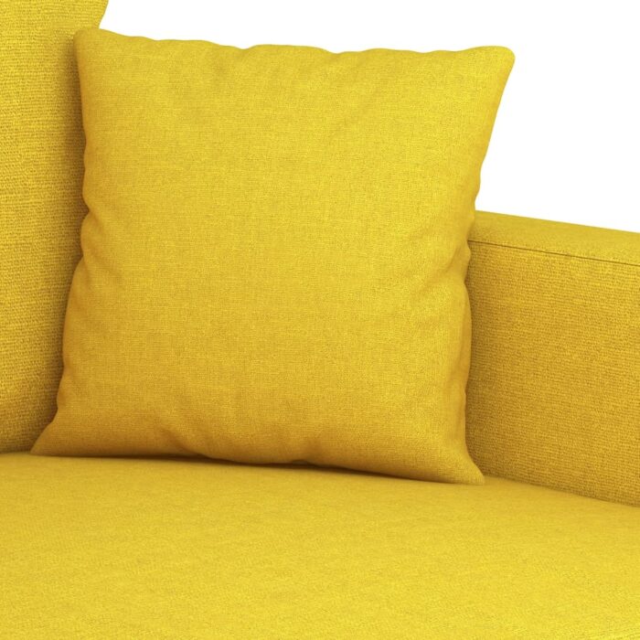 Canapé à 2 places Jaune clair 120 cm Tissu – Image 4