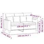 Canapé à 2 places Jaune clair 120 cm Tissu – Image 6
