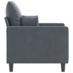 Fauteuil Gris foncé 60 cm Velours – Image 2