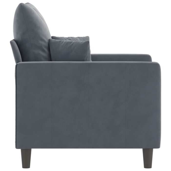 Fauteuil Gris foncé 60 cm Velours – Image 2
