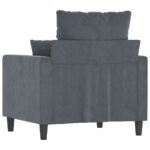 Fauteuil Gris foncé 60 cm Velours – Image 3