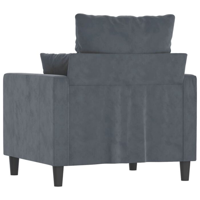 Fauteuil Gris foncé 60 cm Velours – Image 3