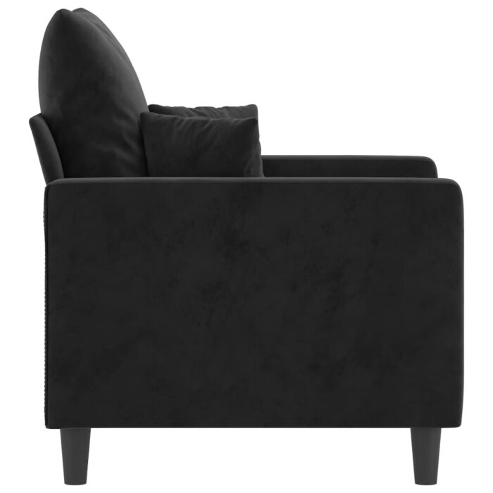 Fauteuil Noir 60 cm Velours – Image 2