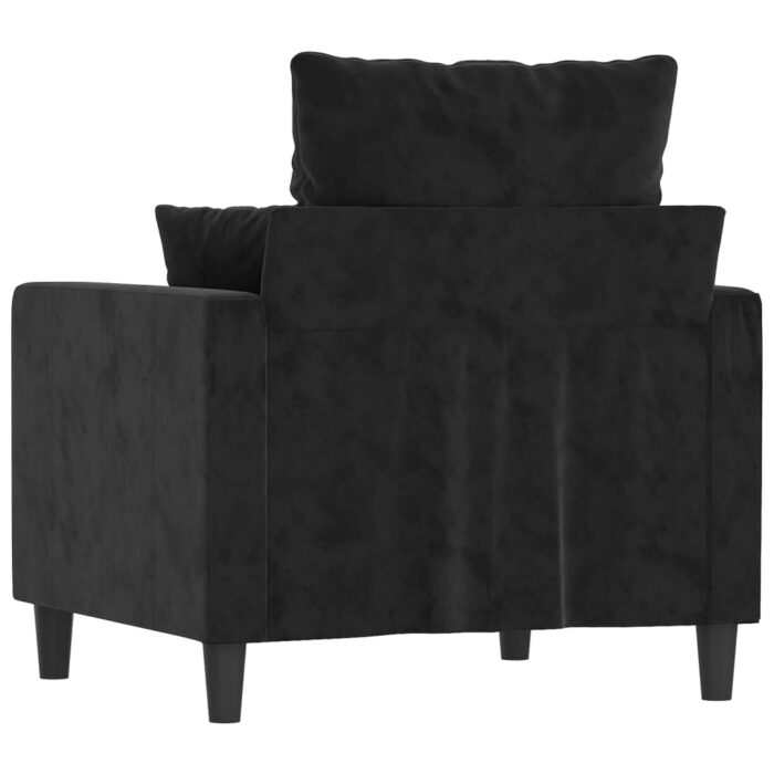 Fauteuil Noir 60 cm Velours – Image 3