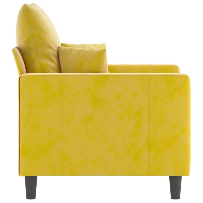 Fauteuil Jaune 60 cm Velours – Image 2