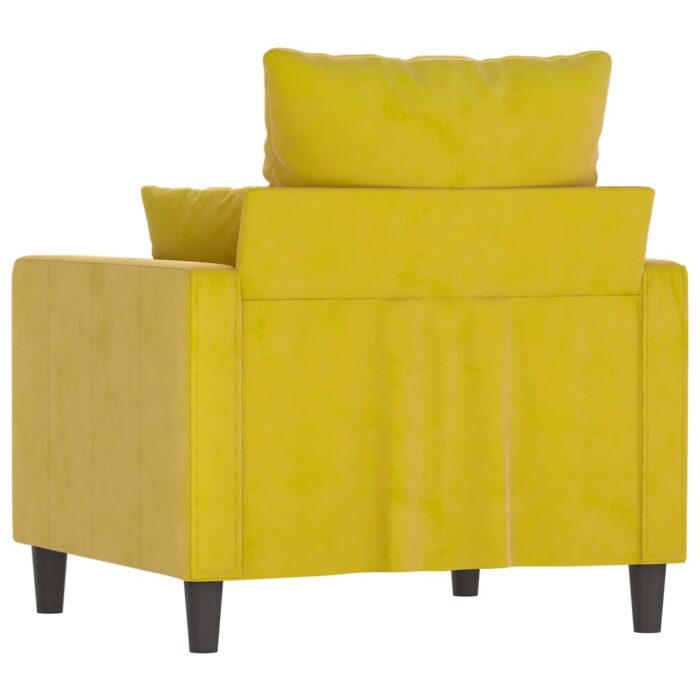 Fauteuil Jaune 60 cm Velours – Image 3