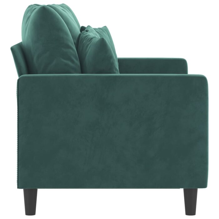 Canapé à 2 places Vert foncé 120 cm Velours – Image 2