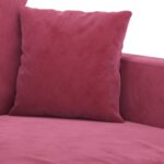 Canapé à 2 places Rouge bordeaux 120 cm Velours – Image 4
