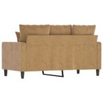 Canapé à 2 places Marron 120 cm Velours – Image 3