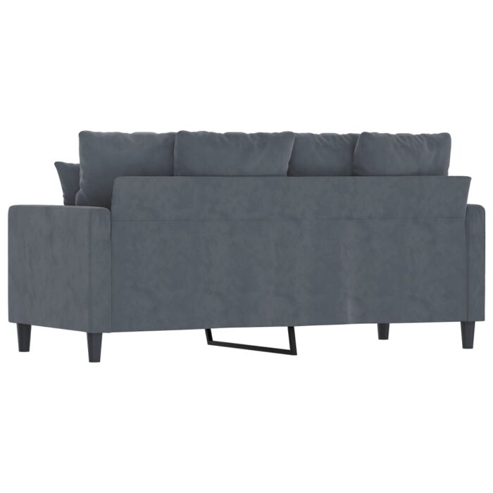 Canapé à 2 places Gris foncé 140 cm Velours – Image 3