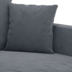 Canapé à 2 places Gris foncé 140 cm Velours – Image 4