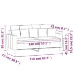 Canapé à 2 places Gris foncé 140 cm Velours – Image 6