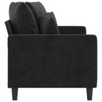 Canapé à 2 places Noir 140 cm Velours – Image 2