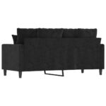 Canapé à 2 places Noir 140 cm Velours – Image 3