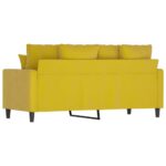 Canapé à 2 places Jaune 140 cm Velours – Image 3