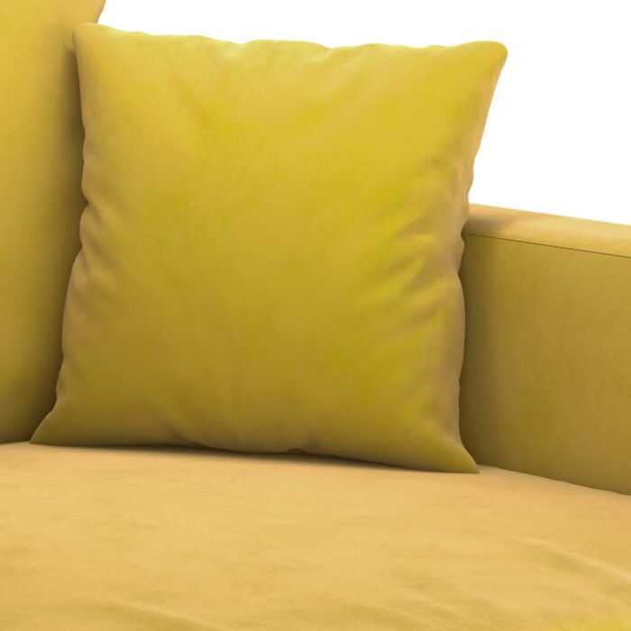 Canapé à 2 places Jaune 140 cm Velours – Image 4