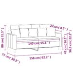 Canapé à 2 places Jaune 140 cm Velours – Image 6