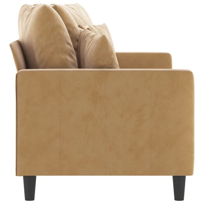 Canapé à 2 places Marron 140 cm Velours – Image 2