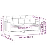 Canapé à 2 places Marron 140 cm Velours – Image 6