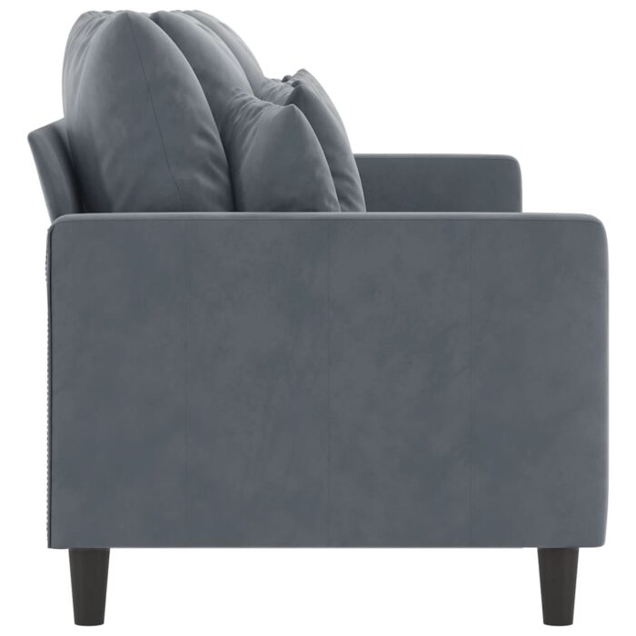 Canapé à 3 places Gris foncé 180 cm Velours – Image 2