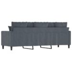 Canapé à 3 places Gris foncé 180 cm Velours – Image 3