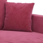 Canapé à 3 places Rouge bordeaux 180 cm Velours – Image 4