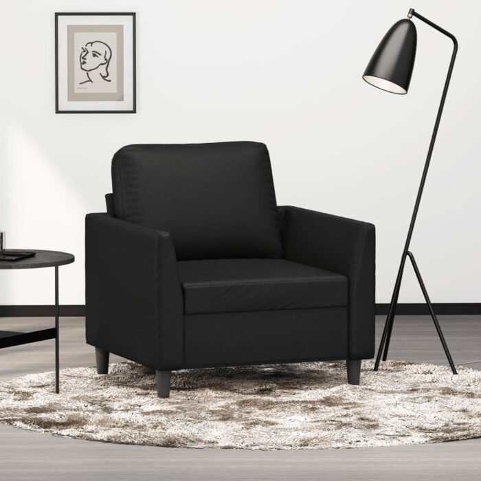 Fauteuil Noir 60 cm Similicuir – Image 1
