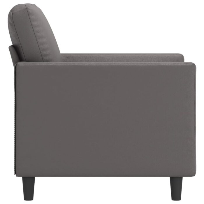 Fauteuil Gris 60 cm Similicuir – Image 2