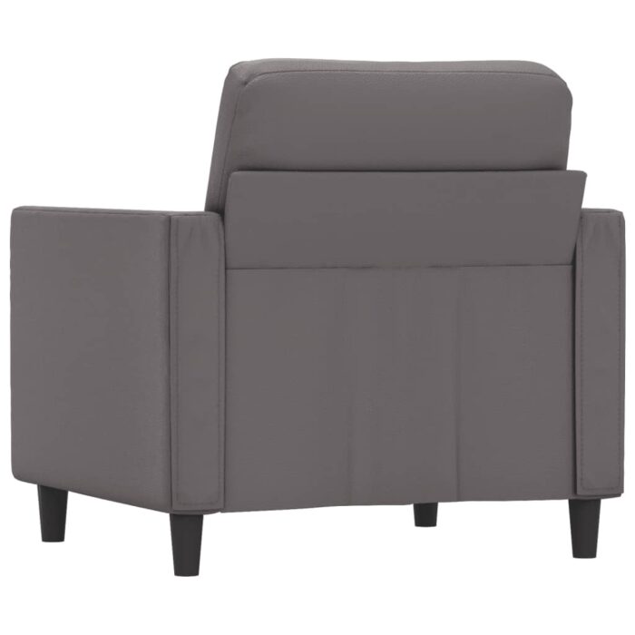 Fauteuil Gris 60 cm Similicuir – Image 3