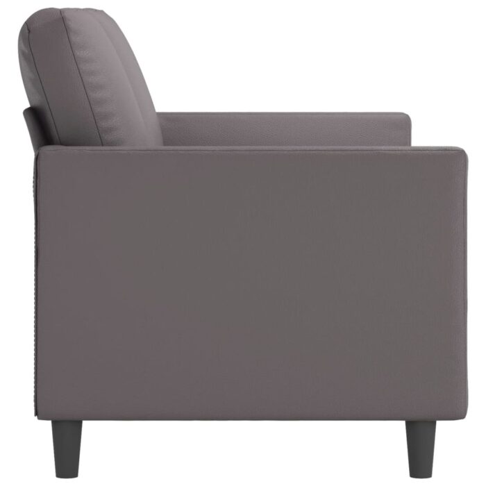 Canapé à 3 places Gris 180 cm Similicuir – Image 2