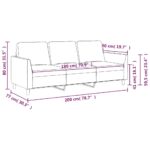 Canapé à 3 places Gris 180 cm Similicuir – Image 6