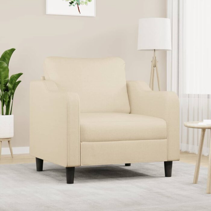 Fauteuil Crème 60 cm Tissu – Image 1