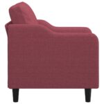 Fauteuil Rouge bordeaux 60 cm Tissu – Image 2