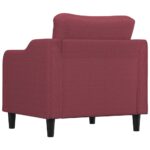 Fauteuil Rouge bordeaux 60 cm Tissu – Image 3