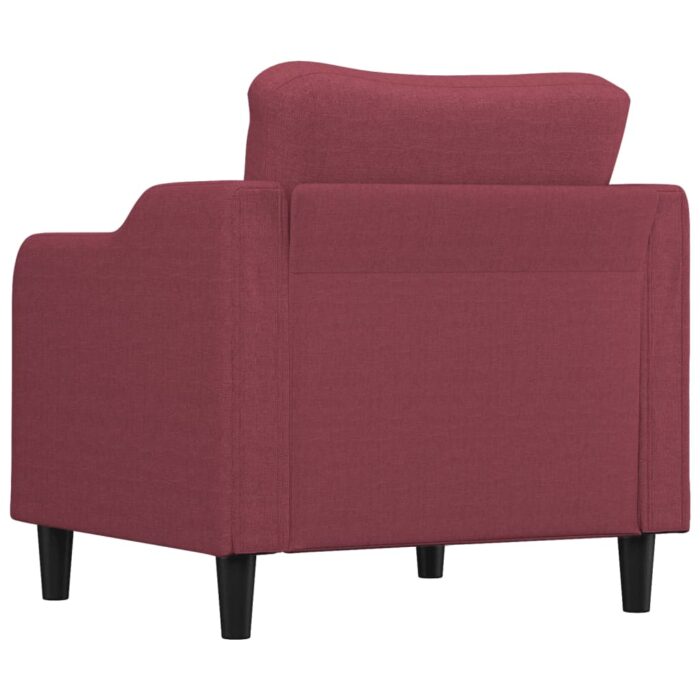 Fauteuil Rouge bordeaux 60 cm Tissu – Image 3