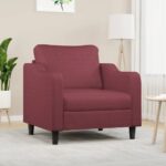 Fauteuil Rouge bordeaux 60 cm Tissu