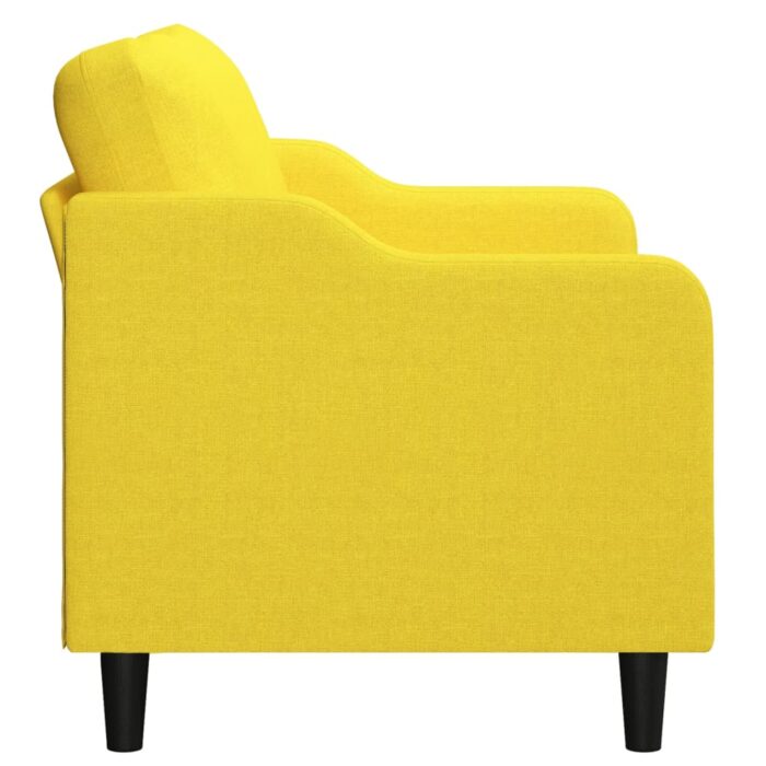 Canapé à 2 places Jaune clair 120 cm Tissu – Image 2