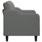 Canapé à 2 places Gris foncé 140 cm Tissu – Image 2