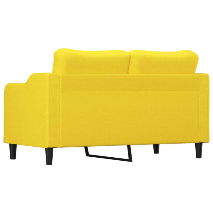 Canapé à 2 places Jaune clair 140 cm Tissu – Image 3