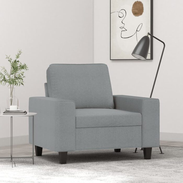 Fauteuil Gris clair 60 cm Tissu – Image 1