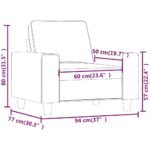 Fauteuil Gris foncé 60 cm Tissu – Image 6