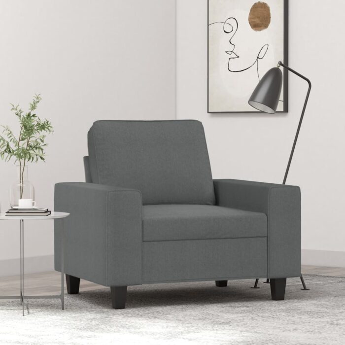 Fauteuil Gris foncé 60 cm Tissu – Image 1