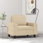 Fauteuil Crème 60 cm Tissu
