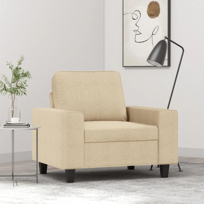 Fauteuil Crème 60 cm Tissu – Image 1