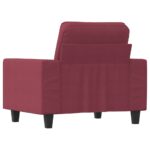 Fauteuil Rouge bordeaux 60 cm Tissu – Image 3