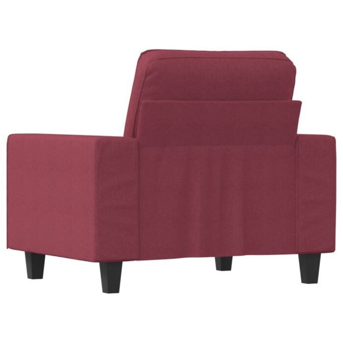 Fauteuil Rouge bordeaux 60 cm Tissu – Image 3