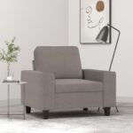 Fauteuil Taupe 60 cm Tissu