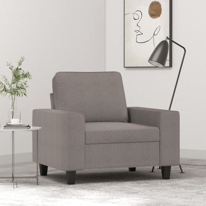 Fauteuil Taupe 60 cm Tissu – Image 1