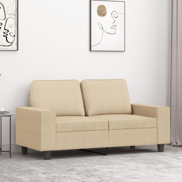 VXL8721012141117_m_en_hd_1.jpg Canapé à 2 places Crème 120 cm Tissu – Image 1