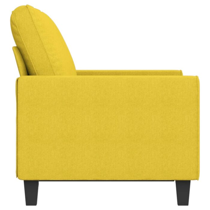Canapé à 2 places Jaune clair 120 cm Tissu – Image 2